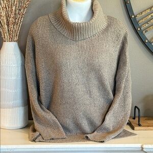 FADED GLORY Tan Cowl Turtleneck Sweater Size Large